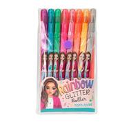 Depesche TOPModel 12192 Rainbow Glitter Gel Pen Set in Transparent Pouch with Pr