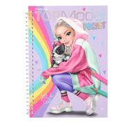 Depesche TOPModel 12727 - Libro da colorare tascabile, con 120 pagine per disegnare abiti, quaderno da colorare con foglio adesivo e rilegatura a spirale