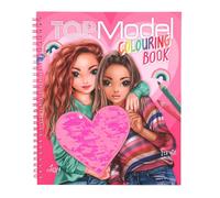 Depesche TOPModel 12977 - Libro da colorare con paillettes, 40 modelli, motivo p