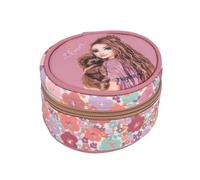 Depesche TOPModel 13062 Floral Round Jewellery Box in Dark Pink with Model Motif