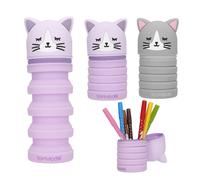 Depesche TOPModel Blooming Kitty Silicone Pencil Case Retractable Pen Case wit