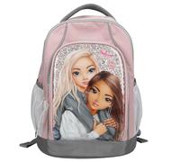 Depesche 13316 TOPModel My BFF Rosa e Grigio, con Motivo Modello e Glitter, Zaino Scuola con Manico telescopico e Ruote, Colore Pink, 20 Liter