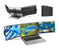 DEPGI Estensore per schermo portatile da 14", 1080P FHD One Cable Connect, triplo monitor portatile per laptop, monitor a doppio schermo per laptop da 13"-17,3", con supporto per MacOS/Windows