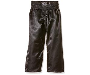 DEPICE - Pantaloni da Kick Boxing, in Raso, Neri, Nero (Nero), 200 cm