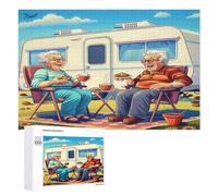 Depicts A Happy Elderly Couple Sitting Puzzle 1000 Pezzi Giocattolo Educativo PremiumPer Bambini E Ragazzi Dai 5 Anni Intelligenza Creativa Idea Regalo Natale E Pasqua 1000 PCS