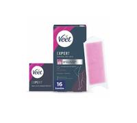 Veet Expert Fasce di Cera Fredda Depilatoria per Depilazione di Gambe e Corpo, con Burro di Karitè, 16 strisce