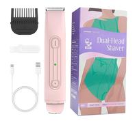 Depilatore per Bikini | Epilatore Impermeabile | Body Groomer Ricaricabile Portatile a Doppia Testa per Casa Viaggio Ascelle Zona Intima Bikini