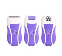 Depilazione Kit USB Indolore Signora Rasoio Depilatore Donne Rasoio Elettrico Trimmer Per Salone Bellezza A Casa Con 3 Extra, Rasatura Capo, Ricaricabile, Cordless Uso,Viola