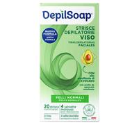 DepilSoap Pelle Normale - Strisce Depilatorie Viso, 20 strisce + 4 salviettine