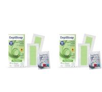 Depilsoap® - Strisce Depilatorie Viso - Indicato Per Pelli Normali - 20 Strisce Depilatorie E 4 Salviettine Post-Depilazione - Formula Arricchita Con Olio Di Avocado E Olio Di Jojoba (Confezione da 2)