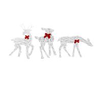 Depisuta 3 Pezzi Renne di Natale Illuminate, Set Famiglia di Renne di Natale con Luci una a LED Natalilie Illumina