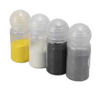 Depisuta 4 Bottiglie da 10 Ml in Polvere in Gola, Fascio Giallo Bianco Bianco Nero di 4 Baratto Set in Polvere per Scrabum, Timbro in Gomma, Artigianato di Carta, Polvere D'arte in