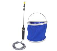 Depisuta Bacchetta Spruzzatrice Alimentata a Batteria, Spruzzatore Elettrico Ad Alta Pressione con Secchio da 9 Litri, Tubo da 16,4 Piedi, 3 Ugelli Regolabili, Bacchetta Telescopica