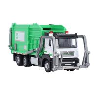 Depisuta Camion della Spazzatura Giocattolo 1:32, Camion della Spazzatura Giocattolo per Bambini, Incluso Cassonetto, 4 Bidoni della Spazzatura, 22x6cm/8.7 X 2.4in, Luce Suona