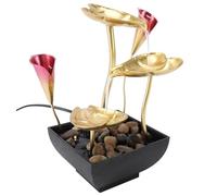 Depisuta Fontana d'acqua da Tavolo, Cascata di Ricchezza a Foglia a 3 Livelli con le Luci a LED a LED di Pompaggio Silenzioso in Plastica di Ferro Premium Flusso Regolabile per l'arredamento della