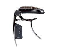 Depisuta Guitar Capo Tuner 2 in 1, Morsetto di Accordatura in Lega di Zinco con Display a LED, Accordatura della Luce in Esecuzione, USB Ricaricabile per Basso Classico Acustico (BLACK)
