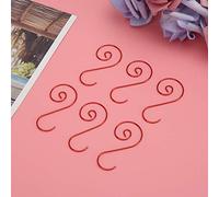 Depisuta Mini Ganci Multiuso in Metallo a Forma di S da 60 Pezzi, Elevata Durezza e tenacità per la Decorazione Dell'albero di Natale, Adatti per L'ufficio Domestico, Rosso Verde Oro Argento (rosso)