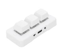 Depisuta Mini Tastiera Meccanica a 3 Tasti, Tastierino Macro Programmabile Personalizzato Wireless USB Bluetooth, Tastierino USB Plug and Play per Lavoro D'ufficio di Gioco (WHITE)