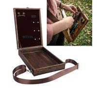 Depisuta Scatola in Legno per Messaggero per Scrittori, Borsa da Postino a Tracolla in Legno Fatta a Mano Borsa per Attrezzi Portatile per Artisti Borsa per Pennelli per Pittura Scatola