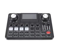 Depisuta Scheda audio live, scheda mixer audio professionale con cambio voce, schermo LED regolabile, riverbero e luci RGB, mixer audio per streaming e podcasting