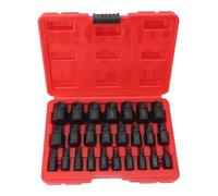 Depisuta Set di 25 estrattori per viti, estrattore per bulloni a testa esagonale multi-scanalata Easy Out, strumento per la rimozione di viti in pollici per viti danneggiate, rotte (BLACK)