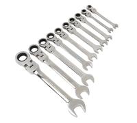 Depisuta Set DI Chiavi Combinare un Cricchetto, Set DI Chiavi a Cricchetto Con Testa FlessiBile Metrica Con Arrotolabile DI Combinata in Acciaio Al Cromo Vanadio (10 pezzi set)