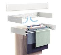 depogron Stendibiancheria 100 cm - Montaggio a Parete - Retrattile - Stendibiancheria a Scomparsa Richiudibile per Interni o per Esterni - 25 kg di capacità, 6 mt Lineari (Bianco)