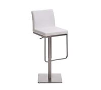 Depoi Arredamenti Sgabello Croda in similpelle bianco,acciaio inossidabile