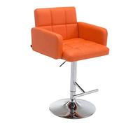 Depoi Arredamenti Sgabello San Bernardino in similpelle arancione,cromato