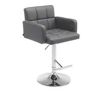 Depoi Arredamenti Sgabello San Bernardino in similpelle grigio,cromato