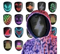 Depointer Life, maschera a LED con musica e rilevamento dei gesti, maschera facciale con luci LED che si trasforma per costume, cosplay, festa in maschera