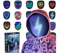 Depointer Life Maschera a led con rilevamento dei gesti, maschera per trasformazione del viso illuminata a LED per costume Cosplay Party Masquerade, maschera per Halloween