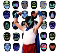 Depointer Life Maschera a LED per bambini con riconoscimento dei gesti per cosplay, feste, mascherate, età 5-10 anni