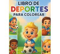 Deportes Libro Para Colorear: Ilustraciones adorables de jugadores de baloncesto, fútbol americano, hockey sobre hielo, béisbol, fútbol y más