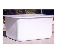 Deposito di acqua in poliestere fibra di vetro 300 litri rettangolare. Con coperchio. Lunghezza 103,5 cm, larghezza 72,5 cm, altezza 57 cm