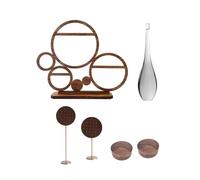deposito di gioielli 6-Piece Multi Circle Wooden Metal Jewelry Display Stand Set