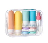 DEPOZA Set di 16 bottiglie da viaggio - Contenitori comprimibili in silicone a prova di perdite, approvati TSA, per articoli da toeletta, balsamo, shampoo, lozioni e accessori per il bagnoschiuma,