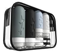 Depoza Set di 16 bottiglie da viaggio - Contenitori comprimibili in silicone a prova di perdite, approvati TSA, per articoli da toeletta, balsamo, shampoo, lozioni e accessori per il bagnoschiuma