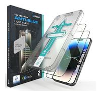 Deppa | 2 Pezzi | Pellicola Anti-Luce Blu Certificata per iPhone 14 Pro Max (6.7") | Vetro Temperato Ultra Resistente [Copertura Totale, Senza Bolle] | Installazione Facile