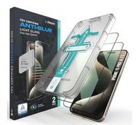 Deppa | 2 Pezzi | Pellicola Anti-Luce Blu Certificata per iPhone 15 Pro (6.1') | Vetro Temperato Ultra Resistente [Copertura Totale, Senza Bolle] | Installazione Facile