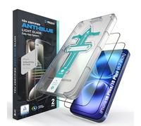 Deppa | 2 Pezzi | Pellicola Anti-Luce Blu Certificata per iPhone 16 Plus/15 Plus (6.7") | Vetro Temperato Ultra Resistente [Copertura Totale, Senza Bolle] | Installazione Facile