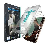 Deppa | 2 Pezzi | Pellicola Anti-Luce Blu Certificata per iPhone 16 Pro Max (6.9') | Vetro Temperato Ultra Resistente [Copertura Totale, Senza Bolle] | Installazione Facile