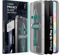 Deppa [2 Pezzi Pellicola Privacy per iPhone 15 Pro (6.1") | Vetro Temperato Anti-Spia 9H | Copertura Totale | Anti Graffi | Ultra Resistente | Kit di Installazione Facile