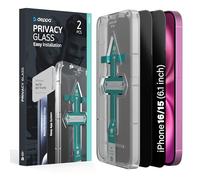 Deppa [2 Pezzi Pellicola Privacy per iPhone iPhone 16, iPhone 15 (6,1") | Vetro Temperato Anti-Spia 9H | Copertura Totale | Anti Graffi | Ultra Resistente | Kit di Installazione Facile