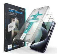 Deppa | 2 Pezzi | Pellicola protettiva anti luce blu certificata per iPhone 15 Pro Max (6.7') | Vetro temperato ultra resistente | Copertura totale, senza bolle | Installazione facile