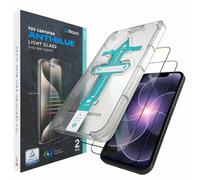 Deppa | 2 pezzi | Pellicola protettiva anti luce blu certificata per iPhone 17e/16e/14/13/13 Pro (6,1") | Vetro temperato ultra resistente | Copertura totale, senza bolle | Installazione facile