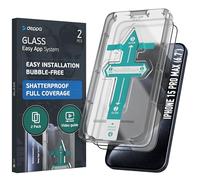 Deppa | 2 Pezzi | Pellicola Protettiva per iPhone 15 Pro Max (6.7") | Vetro Temperato Ultra Resistente con Kit di Installazione Facile | Copertura Totale, Senza Bolle
