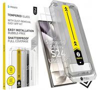 Deppa Vetro Temperato per Samsung Galaxy S24 Ultra (6,8") [2 Pezzi], Protezione Schermo Completa, Ultra Resistente, Compatibile con Sensore Impronta Digitale, Installazione Facile con Kit Incluso