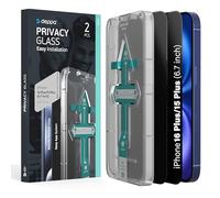 Deppa Vetro Temperato Privacy per iPhone 15 Plus/16 Plus [2 Pezzi] - Ultra Resistente, Anti-Graffio, Copertura Totale, Pellicola Protettiva Anti-Spia con Kit di Installazione Facile