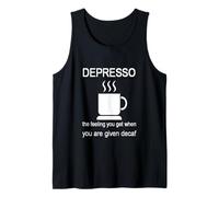 Depresso la Sensazione Che Si Ottiene Quando Viene Dato decaffeinato Canotta